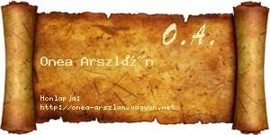 Onea Arszlán névjegykártya